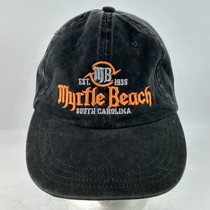 Vintage Myrtle Beach South Carolina Hat Cap Snap Back Black Spell Out Nissin